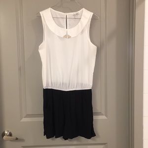 Super cute black and white dressy romper